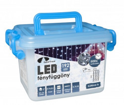 LED zavesa 0,9x2,0m 192 kom hladno bela,providni kabal ( KDL 145 ) - Img 1