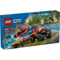 Lego city fire 4x4 fire truck with rescue boat ( LE60412 )  - Img 1