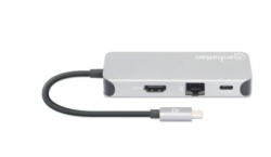 Manhattan 130615 8in1 USB-C - HDMI/3xUSB/CR/LAN/PD 100W Docking station -3