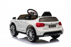Mercedes GLA 45 AMG Licencirani auto za decu na akumulator sa kožnim sedištem i mekim gumama - Beli - Img 2