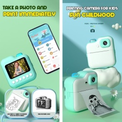 Mini camera printer q6 pink ( R2282 )-9