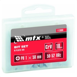 MTX 113809 Set bitova PH1 , 50mm, 45X čelik, 10 delova u plastičnoj kutiji ( MTX 113809 )
