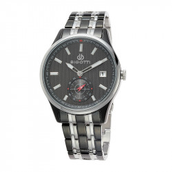 Muški bigotti crni srebrni elegantni ručni sat sa bikolor metalnim kaišem ( bg.1.10016-6 ) - Img 1