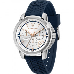 Muški maserati successo beli srebrni sportski ručni sat sa plavim silikonskim kaišem ( r8871621013 ) - Img 6