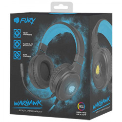 Natac Fury Warhawk gaming headset with volume control, 3.5mm stereo, LED backlit (USB), black/blue ( NFU-1585 ) - Img 4