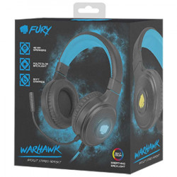 Natac Fury Warhawk gaming headset with volume control, 3.5mm stereo, LED backlit (USB), black/blue ( NFU-1585 )  - Img 4