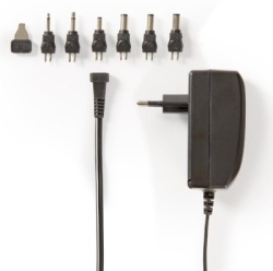 Nedis ACPA003 Universal AC Power Adapter 24W, 9-24V DC 1.80m 1.0-1.5A 6plug(s) Black