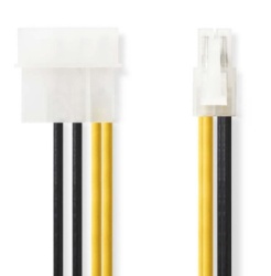 Nedis CCGP74340VA015 adapter P4 Male-Molex Male, 0.20m, Black/Yellow-1