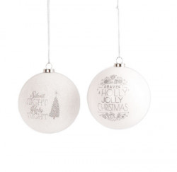 Novogodišnja kugla bela holly manja ( 050009 )