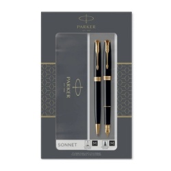 Parker poklon set sonet black gt - hemijska olovka + nalivpero ( PK93371 )