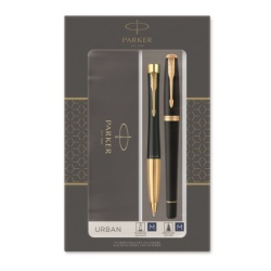 Parker poklon set urban black mat gt - hemijska olovka + nalivpero ( PK93381 )