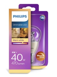 Philips LED sijalica 6W(40W) E14 WW 230V P48 bistar PS518 dimabilna
