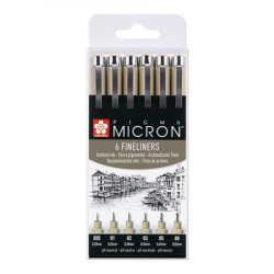 Pigma micron, liner, set, black, 6K ( 672081 ) - Img 1