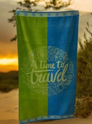 Plažni peškir Time to travel 86x160cm ( VLK000668-timetotravel )