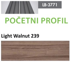 Profil Zidni MDF Početni LB-3771-A Light Walnut (239) 2800x35x18mm ( 026-097 )