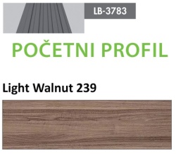 Profil Zidni MDF Početni LB-3783-A Light Walnut (239) 2800x26x12mm ( 026-101 )