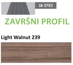 Profil Zidni MDF Završni LB-3783-B Light Walnut (239) 2800x34x12mm ( 026-132 )