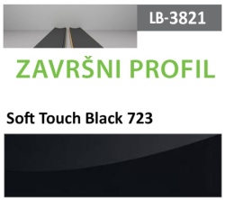 Profil Zidni MDF Završni LB-3821-B Soft Touch Black (723) 2800x116x18mm ( 026-136 )