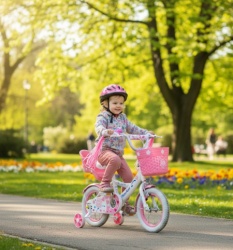 Proizvod sa nedostatkom - OUTLET - Nina Rose Bicikl 12" za devojčice model 722-12 sa pomoćnim točkovima bela