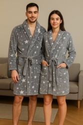 Ready Bade mantil - Sivi sa zvezdicama (S, M, L, XL, XXL)