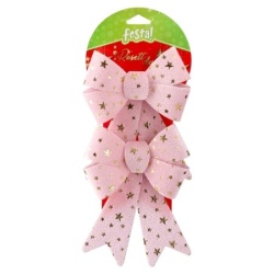 Rosett duo novogodišnja dekoracija mašna roze 14 x 18cm ( 715571 )