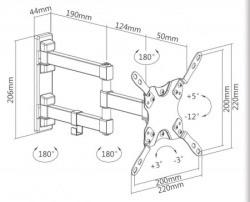 S BOX LCD 223  Nosač Zglobni 13"-42" do 20Kg-2