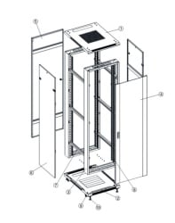 Safewell Rack orman KD 19" 42U 800x1000 ( 2214 )-1