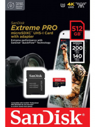 Sandisk sdxc 512gb micro extreme pro 200mb/s a2 c10 v30 uhs-I us+ad - Img 2