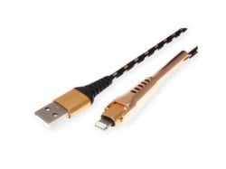 Secomp Roline GOLD Lightning to USB Cable for iPhone, iPod, iPad, with Smartphone support function, 1 m ( 5365 )-3