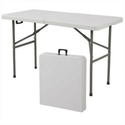 Sklopivi sto sa metalnom konstrukcijom 122x61x74 beli - Img 4