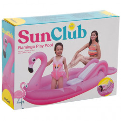 SunClub Flamingo bazen na naduvavanje sa toboganom i prskalicom 210x125x78cm - Img 7
