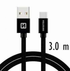 Swissten USB data cable 3m type C (Crna) - Img 2