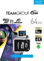 TeamGroup MICRO SDXC 64GB ELITE, UHS-I U3 V30 A1, 100/50MB/s +SD Adapter TEAUSDX64GIV30A103 - Img 4