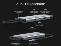 Tp-link Usb Type-c 7-port Hub/1usb-c /1 Hdmi 4k 60hz Port,1 × Usb-c Pd 100w Port,1 × Sd Hub   ( UH7020C ) -3