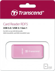 Transcend card reader, mini F5, USB3.0, SD/MicroSD SDHC/SDXC/UHS-I, pink ( TS-RDF5R ) - Img 3