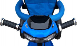 Tricikl 403 za decu sa tendom i mekanim sedištem - plavi - Img 2