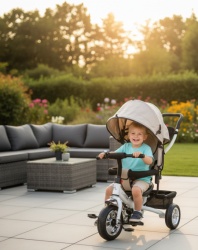 Tricikl Guralica Playtime 411 Simple sa belim ramom - Bež