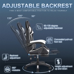 Trick gejmerska stolica storm crno bela ( 876 STORM BELA )-8