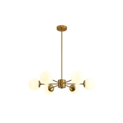 Viseći luster ORBA 6xE27, 720 mm, belo-bakarni ( 144-20020 )