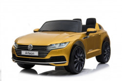 Volkswagen Arteon Licencirani auto za decu na akumulator sa kožnim sedištem i mekim gumama - Zlatni - Img 7