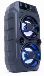 x-SPK-BT-13 Gembird Portable Bluetooth karaoke speaker 2x5W, FM, USB, SD, MIC 6,35mm, LED,black - Img 1