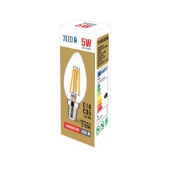 Xled e14 208480 5w c35,2700k,220v,600lm,35*98mm,ra󖿄 pf𕟲.5 clear filament sijalica dimabilna
