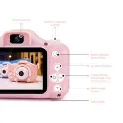 Xo xj01 dečija digitalna kamera sa duplim objektivom 40mp pink ( XO0370 )