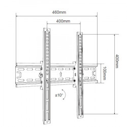 Xstand nosac za TV/ 32"- 55"/tilt/nagib ±12°/vesa do 400x400/težina do 50kg/5cm od zida/crn ( Tilt 32/55 ) - Img 1