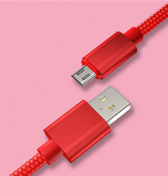 Xwave USB kabl /USB 2.0 (tip A -muški) -Micro USB (tip A -muški)/dužina 1,2m/2A/Aluminium/crveni upleteni ( USB Micro 1.2m 2A Al /red mesh - Img 2