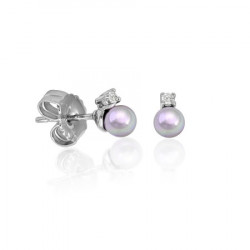 Ženske majorica cies nuage pearl biserne srebrne mindjuše sa cirkonom 4 mm ( 16287.06.2 000.010.1 ) - Img 1