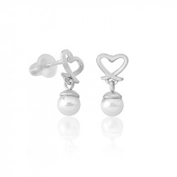 Ženske majorica motiv pearl drop bele srebrne minđuše 4 mm ( 16399.01.2 000.010.1 ) - Img 1