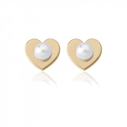 Ženske majorica pearl heart bele biserne gold srebrna mindjuše 5 mm ( 16393.01.1 000.010.1 ) - Img 2