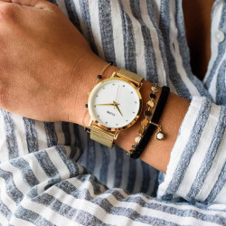Ženski cluse pavane beli zlatni ručni sat sa zlatnim pancir kaišem ( cl18302 ) - Img 3