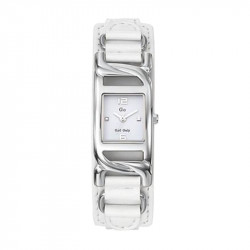 Ženski girl only beli modni kvadratni ručni sat sa belim kožnim kaišem ( 697807 )